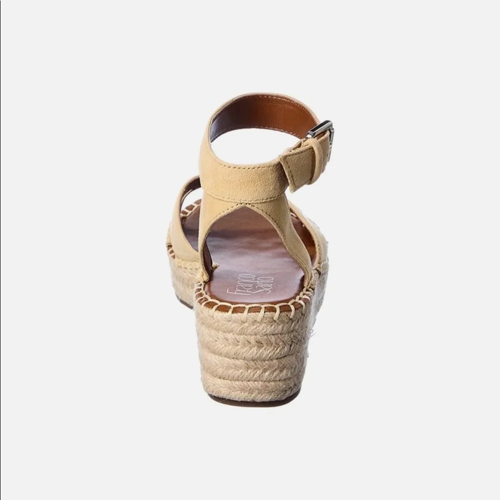 Franco Sarto Beige Suede Espadrille Platform Sandals